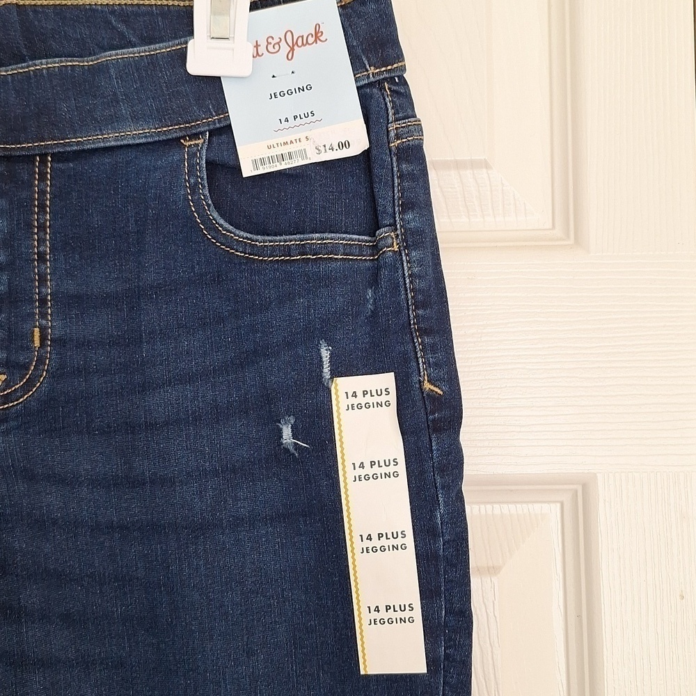 NEW Cat & Jack Girl's Pull-On Distressed Ultimate Stretch Jeggings Sz. 14 Plus - Picture 8 of 14
